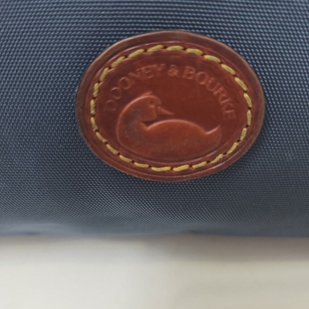Dooney & Bourke Wayfarer Navy Nylon Duck Logo Crossbody Bag Tan Leather Coastal - Picture 9 of 16